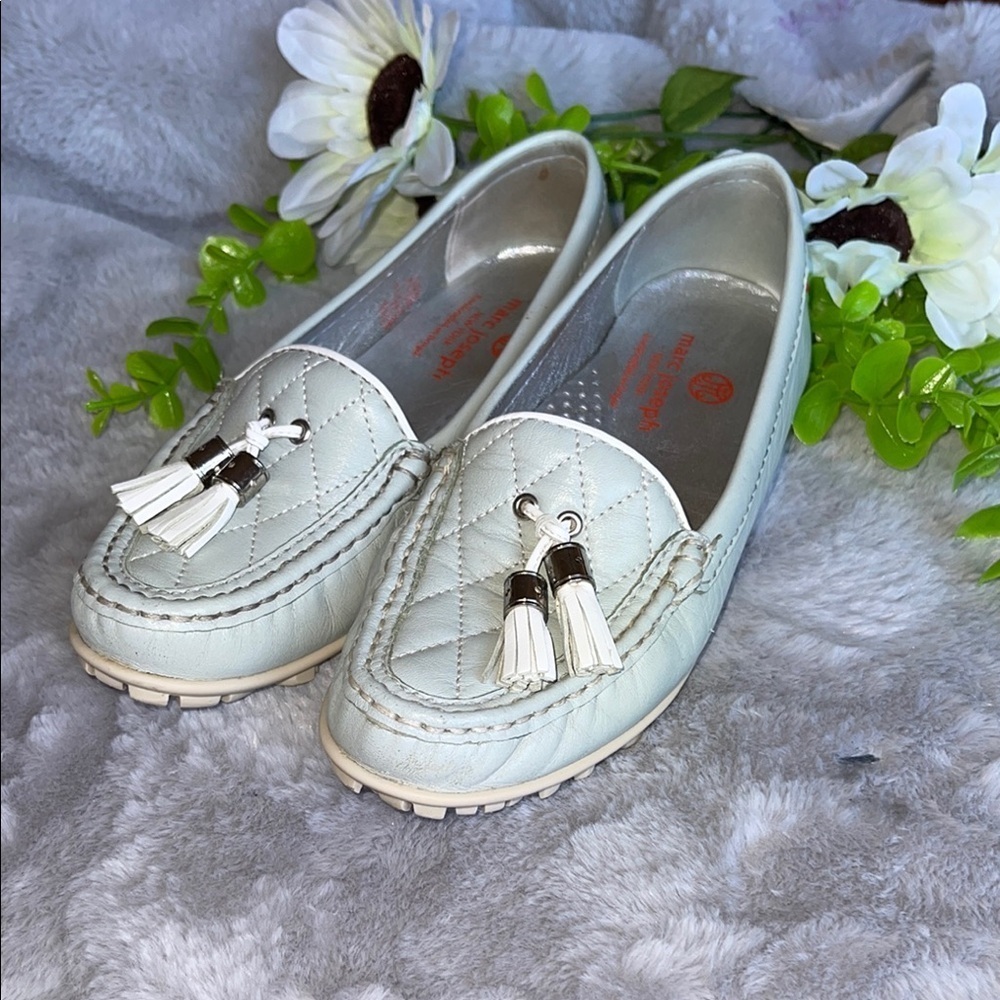 Marc Joseph Quilted Loafers with Tassels - White